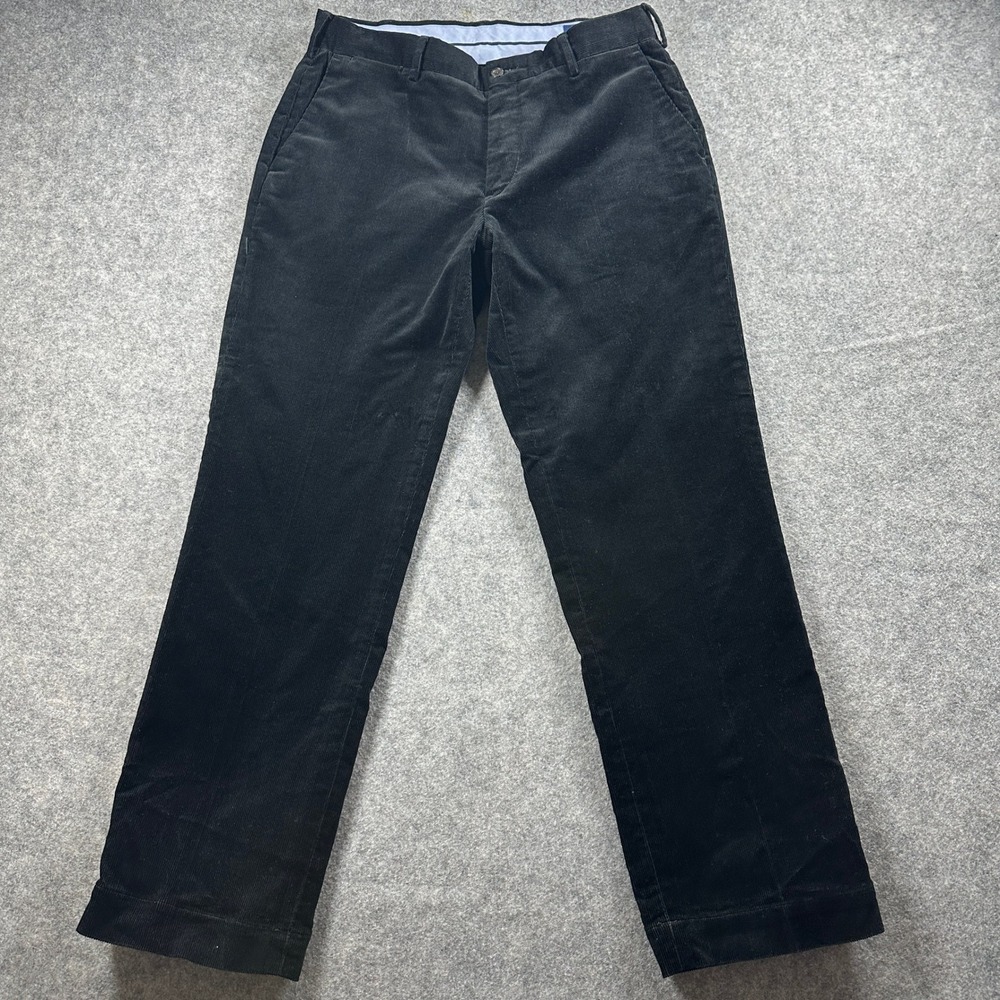 Polo Ralph Lauren Corduroy Pants Mens 32x30 Black Stretch Classic Fit Preppy